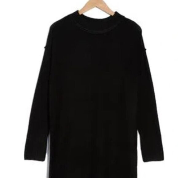Stitchdrop Stowe Ribbed Trim Sweater Dress | Size L | Black - Picture 3 of 8